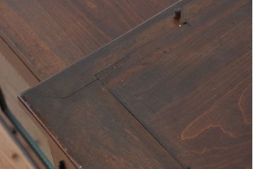 アンティーク家具　☆アンティーク　モールガラス入り三段重ねブックケース(本箱、本棚)