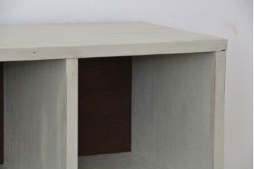 レトロ家具　昭和レトロ　大振りなアンティークペイントマス目棚(升目棚、飾り棚、陳列棚)