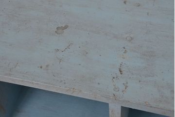 レトロ家具　昭和レトロ　古い木のアンティークペイントマス目棚(升目棚、飾り棚、陳列棚)