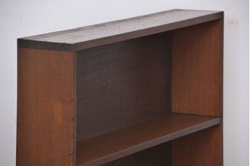 レトロ家具　昭和レトロ　古い木のシンプルな薄型飾り棚(1)(本棚)
