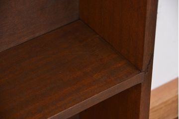 レトロ家具　昭和レトロ　古い木のシンプルな薄型飾り棚(1)(本棚)