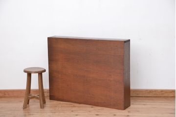 レトロ家具　昭和レトロ　古い木のシンプルな薄型飾り棚(1)(本棚)
