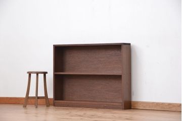 レトロ家具　昭和レトロ　古い木のシンプルな薄型飾り棚(2)(本棚)