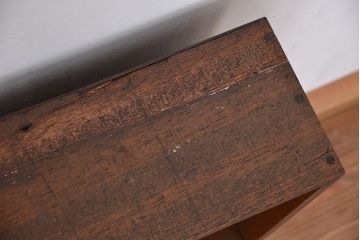 レトロ家具　昭和レトロ　古い木のシンプルな薄型飾り棚(2)(本棚)