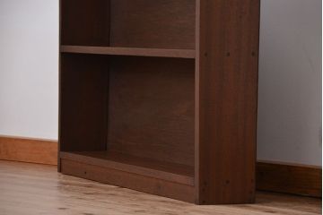 レトロ家具　昭和レトロ　古い木のシンプルな薄型飾り棚(2)(本棚)