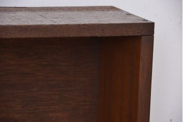 レトロ家具　昭和レトロ　古い木のシンプルな薄型飾り棚(2)(本棚)
