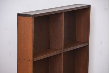 レトロ家具　昭和レトロ　古い木のシンプルな薄型飾り棚(3)(本棚)