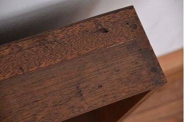レトロ家具　昭和レトロ　古い木のシンプルな薄型飾り棚(3)(本棚)