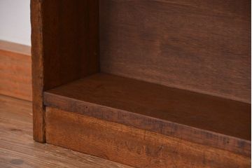レトロ家具　昭和レトロ　古い木のシンプルな薄型飾り棚(3)(本棚)