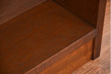 レトロ家具　昭和レトロ　古い木のシンプルな薄型飾り棚(3)(本棚)