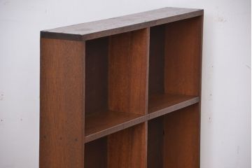 レトロ家具　昭和レトロ　古い木のシンプルな薄型飾り棚(4)(本棚)