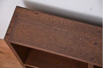 レトロ家具　昭和レトロ　古い木のシンプルな薄型飾り棚(5)(本棚)