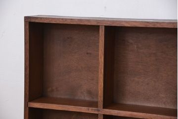 レトロ家具　昭和レトロ　古い木のシンプルな薄型飾り棚(5)(本棚)