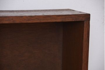 レトロ家具　昭和レトロ　古い木のシンプルな薄型飾り棚(5)(本棚)