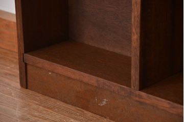 レトロ家具　昭和レトロ　古い木のシンプルな薄型飾り棚(5)(本棚)