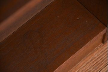 レトロ家具　昭和レトロ　古い木のシンプルな薄型飾り棚(5)(本棚)