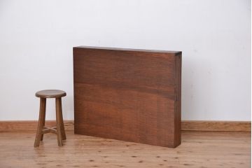 レトロ家具　昭和レトロ　古い木のシンプルな薄型飾り棚(5)(本棚)