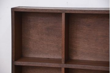 レトロ家具　昭和レトロ　古い木のシンプルな薄型飾り棚(6)(本棚)