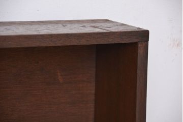 レトロ家具　昭和レトロ　古い木のシンプルな薄型飾り棚(6)(本棚)
