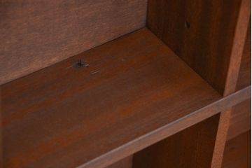 レトロ家具　昭和レトロ　古い木のシンプルな薄型飾り棚(6)(本棚)