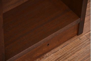 レトロ家具　昭和レトロ　古い木のシンプルな薄型飾り棚(6)(本棚)