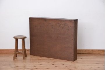 レトロ家具　昭和レトロ　古い木のシンプルな薄型飾り棚(6)(本棚)
