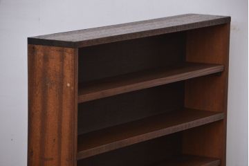 レトロ家具　昭和レトロ　古い木のシンプルな薄型飾り棚(7)(本棚)