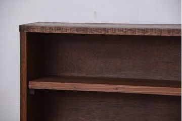 レトロ家具　昭和レトロ　古い木のシンプルな薄型飾り棚(7)(本棚)