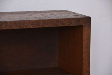 レトロ家具　昭和レトロ　古い木のシンプルな薄型飾り棚(7)(本棚)
