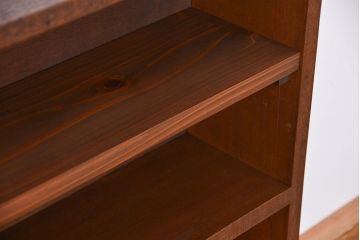 レトロ家具　昭和レトロ　古い木のシンプルな薄型飾り棚(7)(本棚)