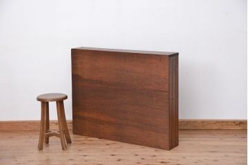 レトロ家具　昭和レトロ　古い木のシンプルな薄型飾り棚(7)(本棚)