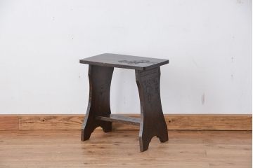 ビンテージ　中古軽井沢彫りスツール(椅子、チェア)