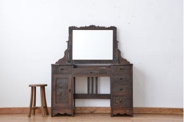 ビンテージ　中古 軽井沢彫りドレッサー(鏡台)