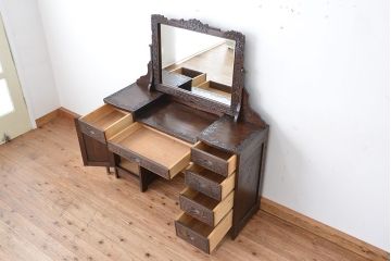 ビンテージ　中古 軽井沢彫りドレッサー(鏡台)