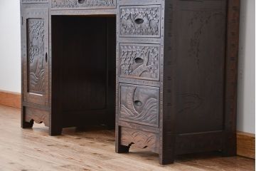 ビンテージ　中古 軽井沢彫りドレッサー(鏡台)