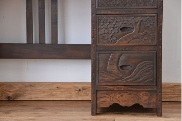 ビンテージ　中古 軽井沢彫りドレッサー(鏡台)