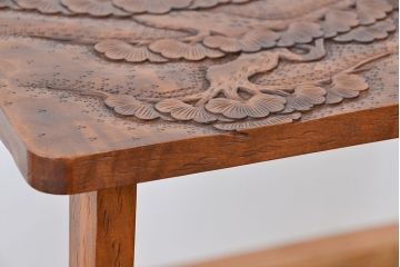 ビンテージ　中古軽井沢彫りサイドテーブル