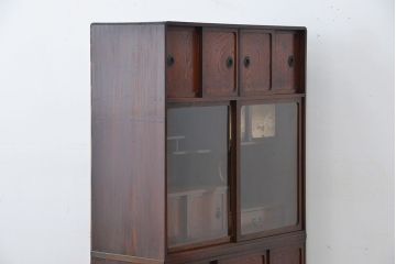レトロ家具　昭和レトロ　二段重ね茶箪笥
