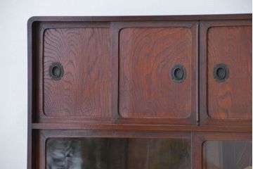 レトロ家具　昭和レトロ　二段重ね茶箪笥