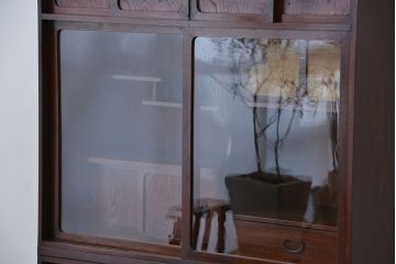レトロ家具　昭和レトロ　二段重ね茶箪笥