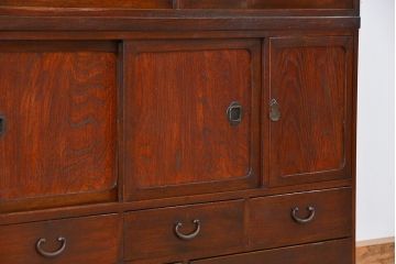 レトロ家具　昭和レトロ　二段重ね茶箪笥