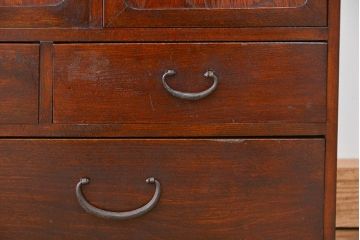 レトロ家具　昭和レトロ　二段重ね茶箪笥