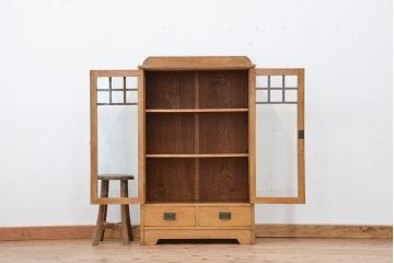 アンティーク家具　アンティーク　古いナラ材の上質な本箱(ブックケース、本棚)