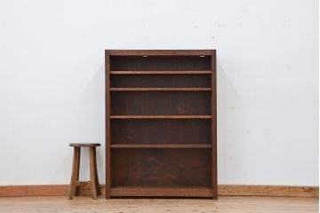 レトロ家具　★昭和レトロ　シンプルな薄型飾り棚(本棚)