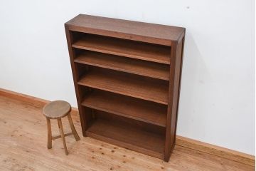 レトロ家具　★昭和レトロ　シンプルな薄型飾り棚(本棚)