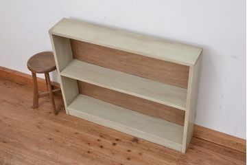 レトロ家具　昭和レトロ　シンプルなペイント薄型飾り棚(4)(本棚)