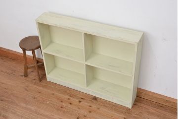 レトロ家具　昭和レトロ　シンプルなペイント薄型飾り棚(5)(本棚)