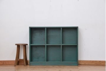 レトロ家具　昭和レトロ　シンプルなペイント薄型飾り棚(7)(本棚)