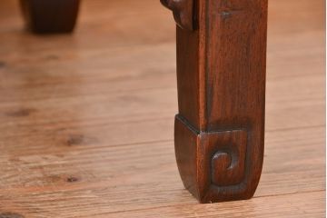 アンティーク家具　古民具・骨董　古い唐木材の大振りな花台(文机)
