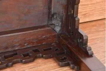 アンティーク家具　古民具・骨董　古い唐木材の大振りな花台(文机)